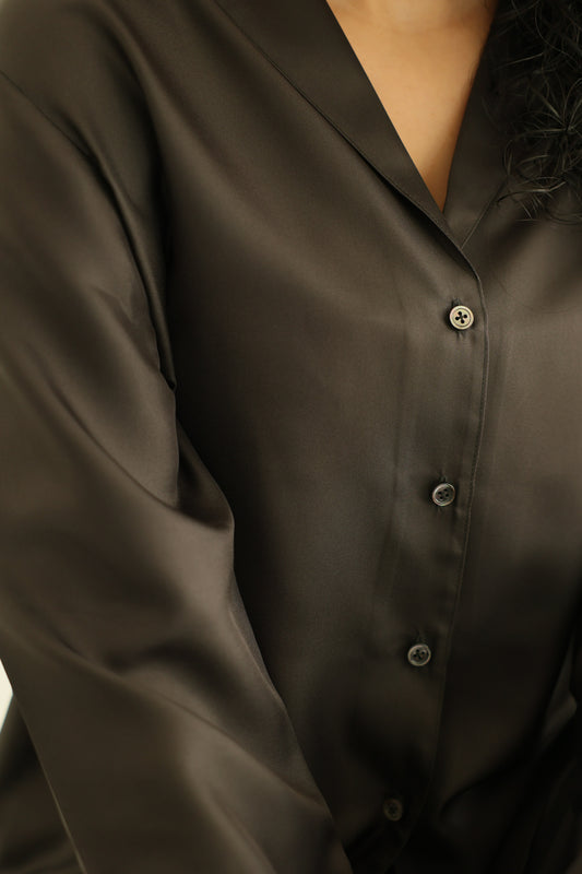 Roma silk shirt after dark